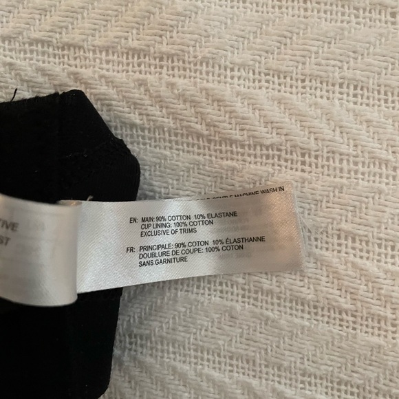 Black Cotton Wire free Women's Bra 48C - Picture 4 of 5